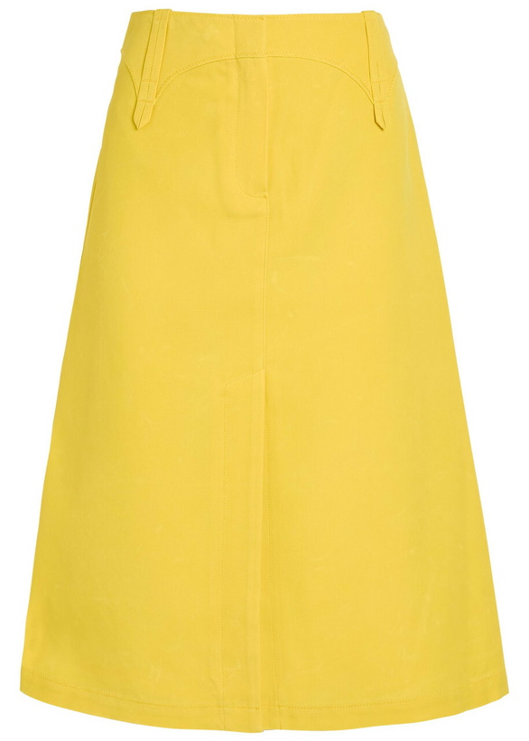 Photo: Tory Burch Waxed Canvas Midi Skirt Yellow