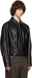 Kiko Kostadinov Black Lur Leather Jacket