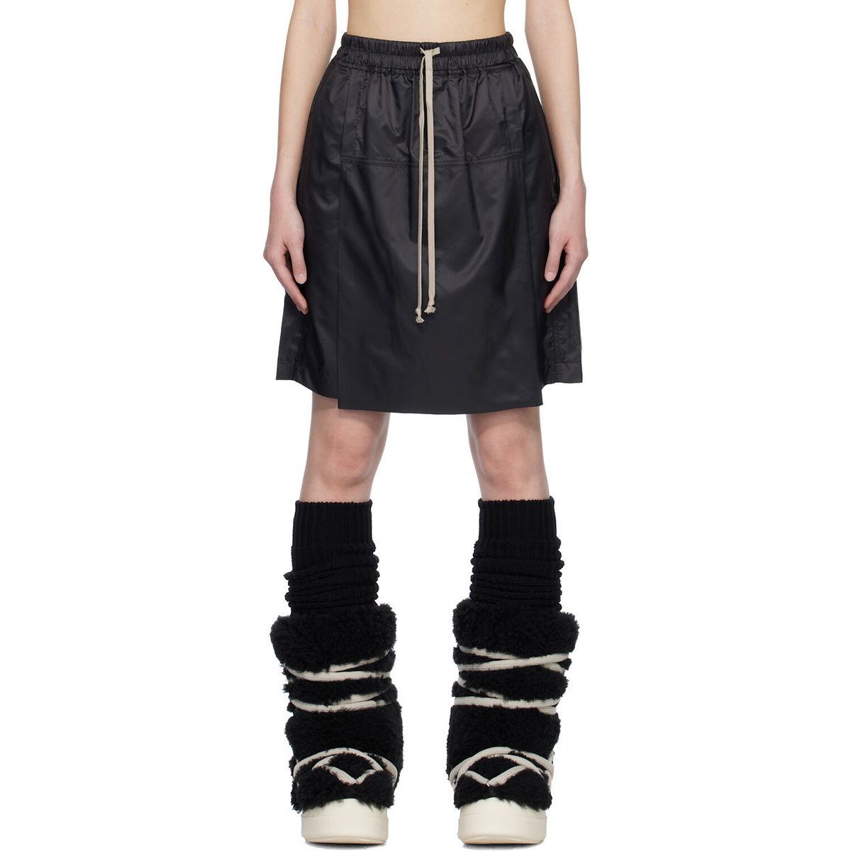 Rick Owens Moncler + Rick Owens Black Kilt Shorts