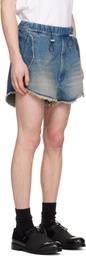 Random Identities Blue Washed Denim Shorts