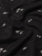 SAINT LAURENT - Slim-Fit Embroidered Linen-Jersey Tank Top - Black