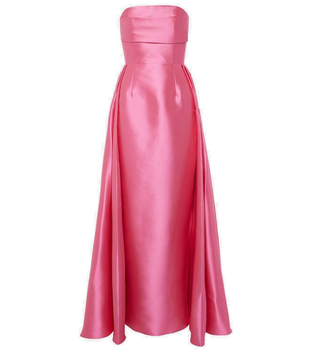 SOLACELONDON ワンピース ドレス Strapless satin twill 1039237 Strapless satin twill gown in blue - Solace London | Mytheresa