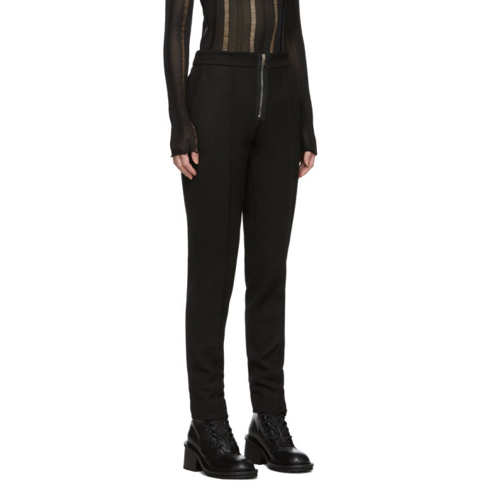 Yang Li Black Slim Exposed Zip Trousers