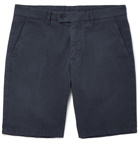 Aspesi - Slim-Fit Washed Cotton-Twill Shorts - Men - Navy