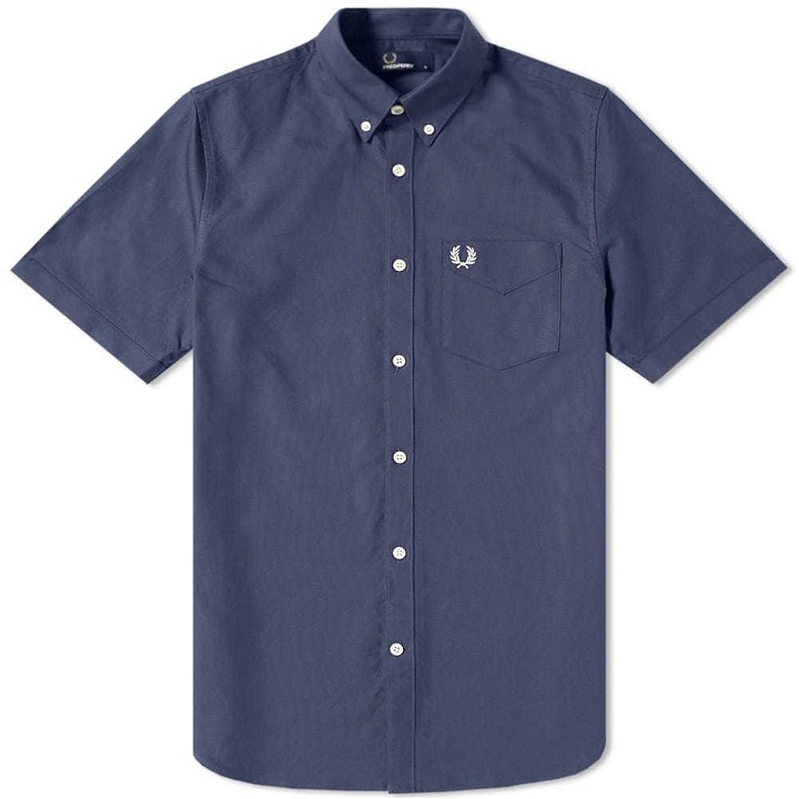 Photo: Fred Perry Short Sleeve Classic Oxford Shirt Blue