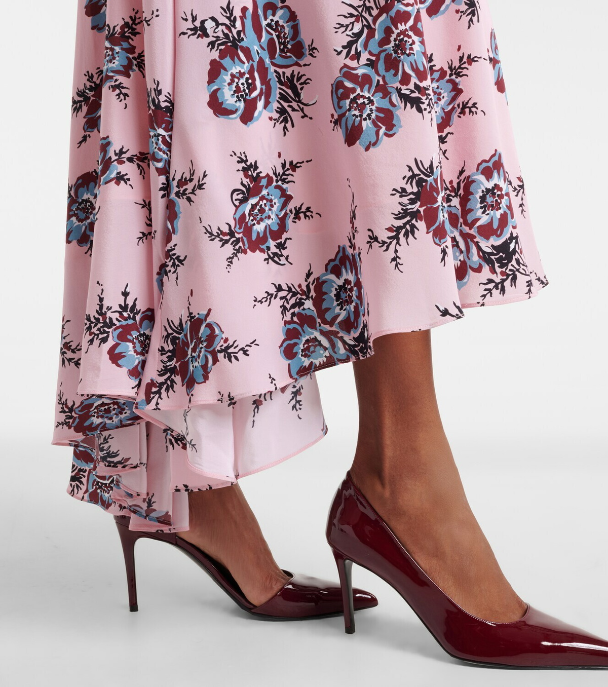 Rodarte Floral-appliqué silk gown