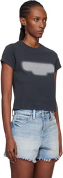Alexander Wang Black Reflective Halo Print Logo T-shirt