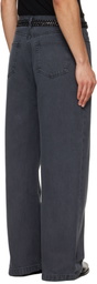 TONYWACK Gray Wide-Leg Jeans