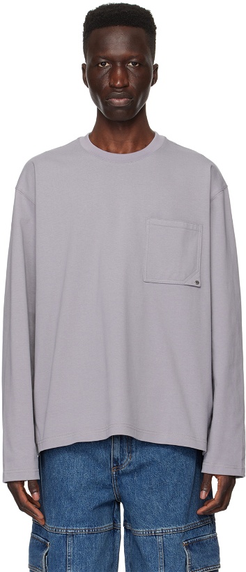 Photo: Solid Homme Gray Pocket Long Sleeve T-Shirt