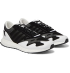 Y-3 - Rhisu Run Leather and Suede-Trimmed Mesh Sneakers - Black