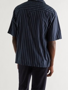 OFFICINE GÉNÉRALE - Eren Camp-Collar Striped Cotton-Poplin Shirt - Blue