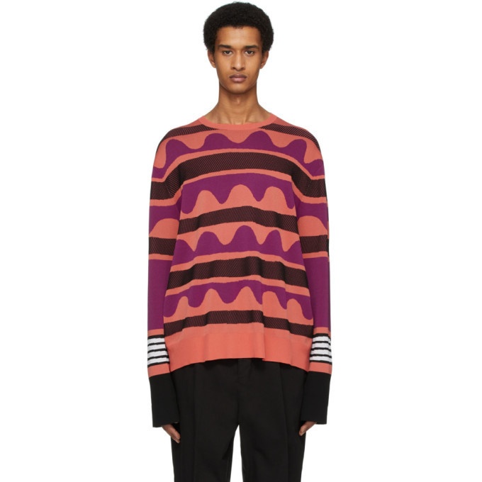 Photo: Neil Barrett Orange Striped Primitive Art Sweater