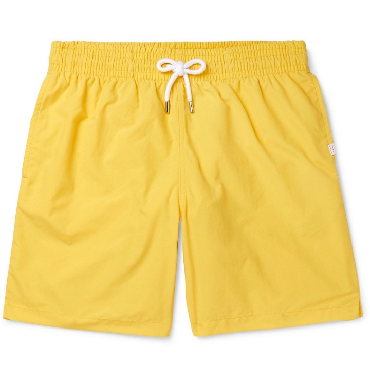 Photo: Derek Rose - Aruba 1 Slim-Fit Mid-Length Swim Shorts - Yellow