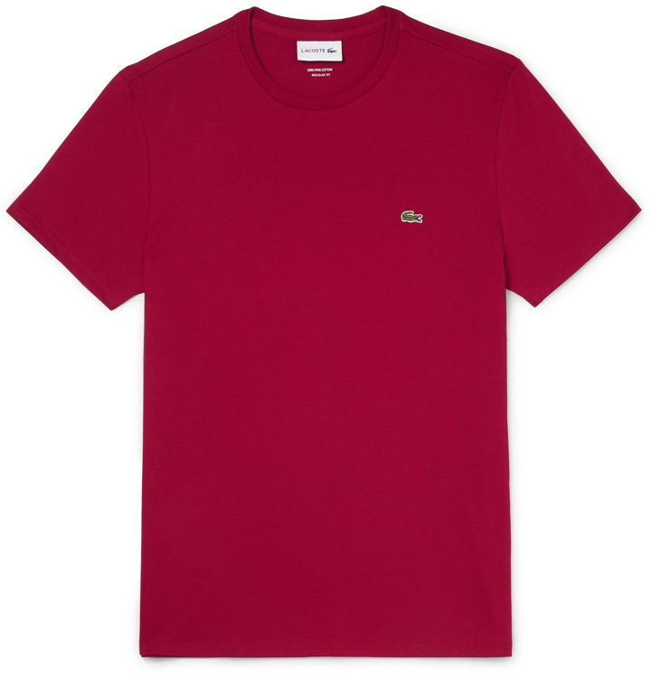Photo: Lacoste - Pima Cotton-Jersey T-Shirt - Burgundy
