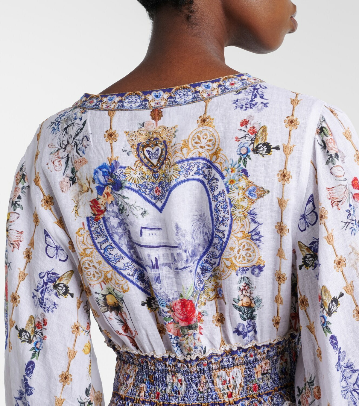 Camilla Printed linen maxi dress
