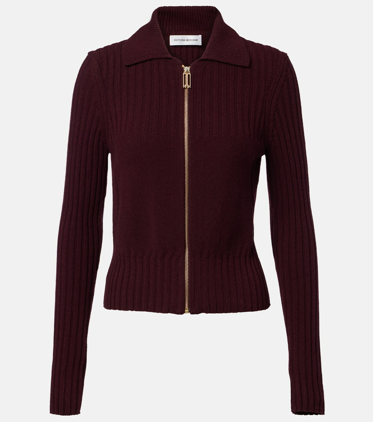 Victoria Beckham Wool and cashmere-blend zip-up cardigan