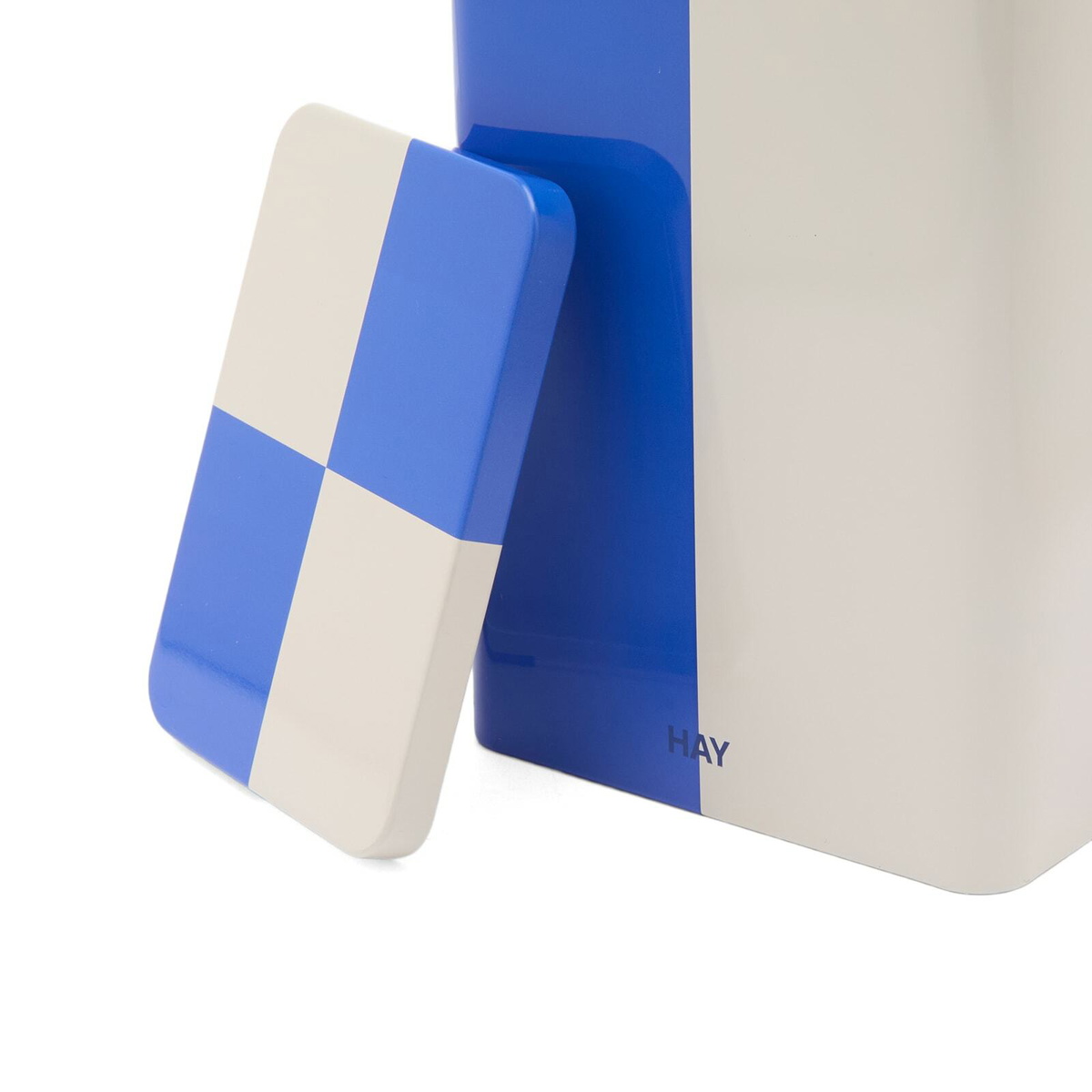 HAY Tin Container - Slim in Blue/Off-White 