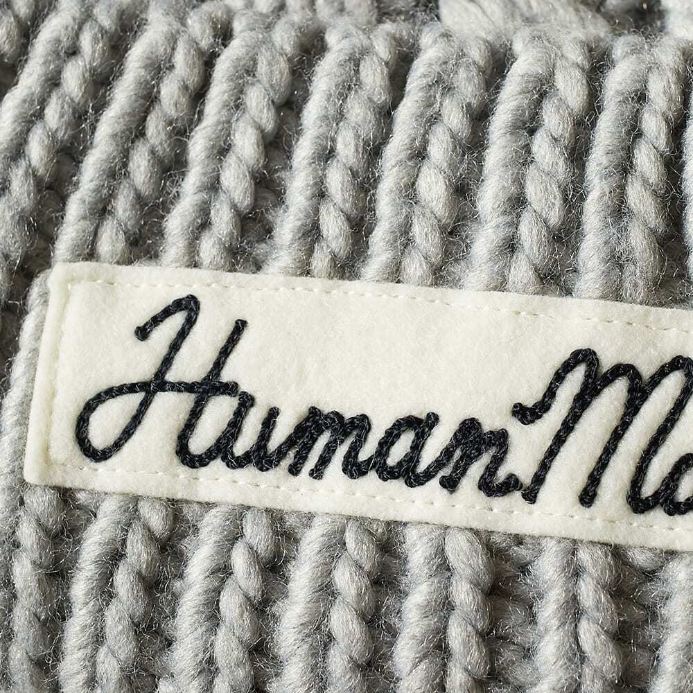 Human Made Men's Cable Pop Beanie in Grey Human Made