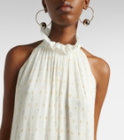 Xu Zhi Polka-dot silk-blend maxi dress