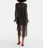 Nina Ricci Polka-dot semi-sheer silk midi dress