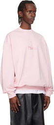 VETEMENTS Pink 'Paris' Embroidered Sweatshirt