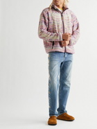 KAPITAL - Ashland Printed Fleece Zip-Up Sweatshirt - Pink