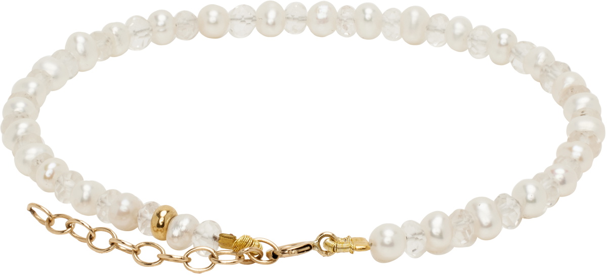 JIA JIA White Birthstone April Crystal Pearl Bracelet