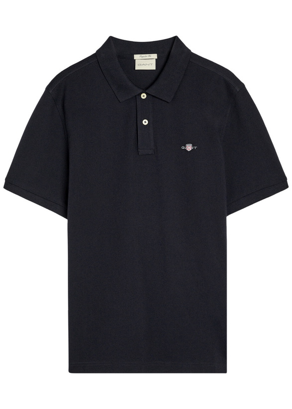 Photo: Gant Logo-embroidered Piqué Cotton Polo Shirt Navy