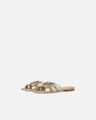 Pinko Open Slip Ons In Laminated Nappa Leather Platinum
