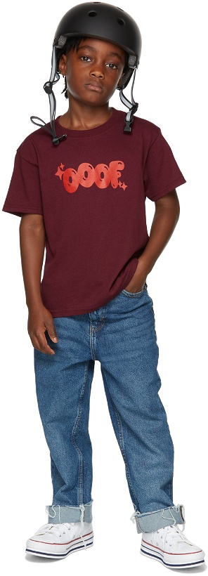 Photo: OOOF SSENSE Exclusive Kids Burgundy & Red Logo T-Shirt