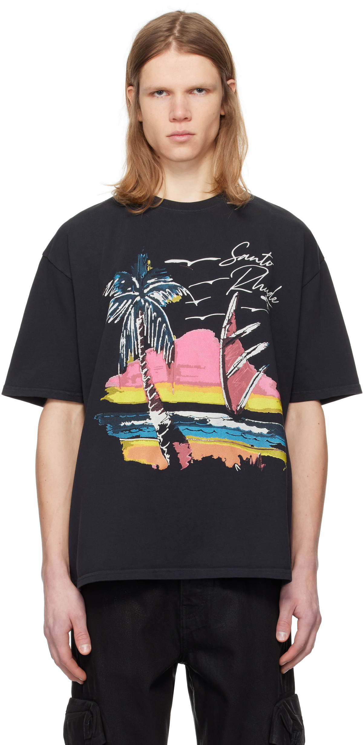 Rhude Black 'Saint-Rhude' T-shirt Rhude