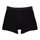 Sunspel Black Superfine Two-Button Trunk Boxer Briefs