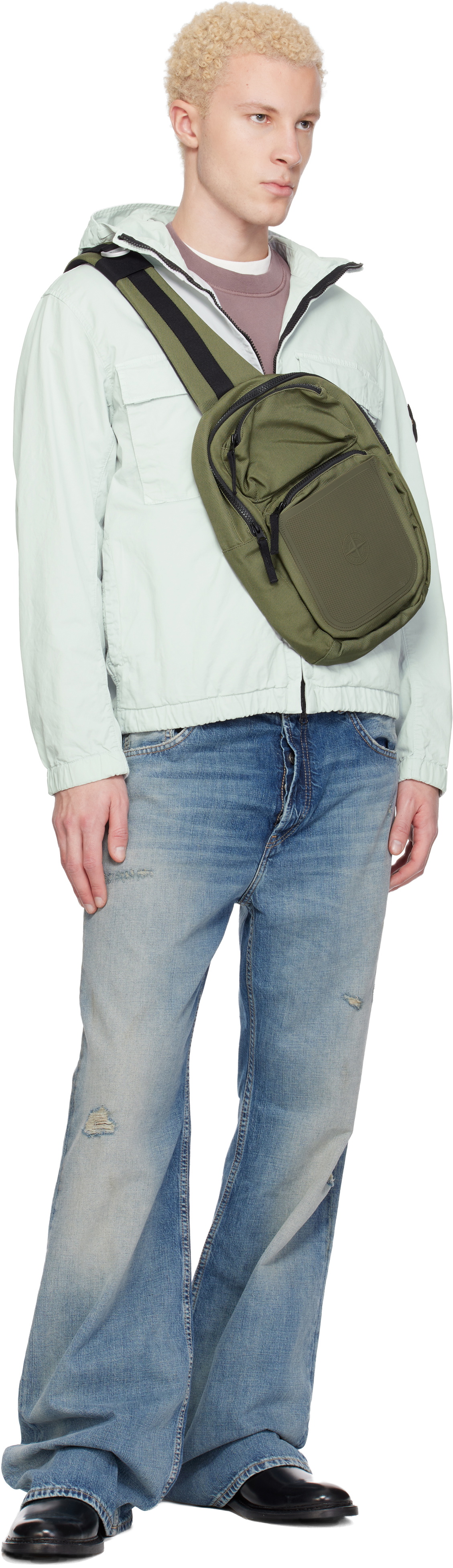Stone Island Khaki 9200030 Nylon Panama Accessories Bag