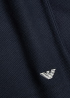 Emporio Armani Logo-embroidered Piqué Cotton Shorts Navy