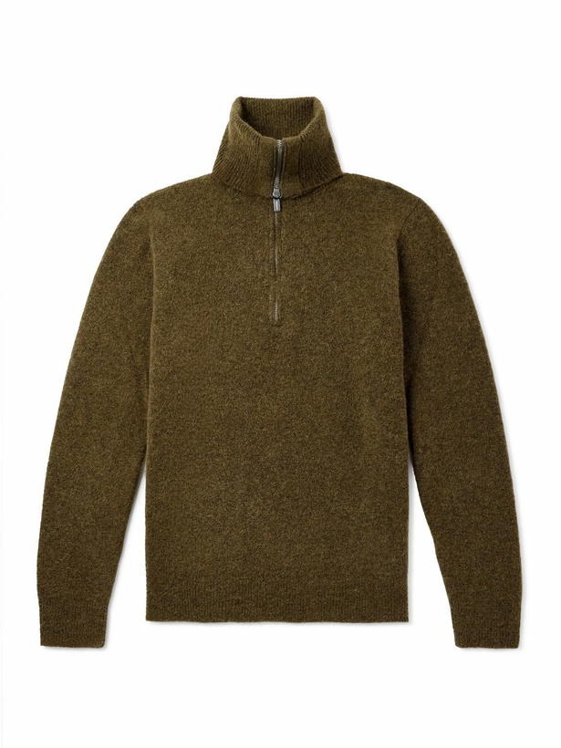 Photo: Barena - Alpaca-Blend Half-Zip Sweater - Green