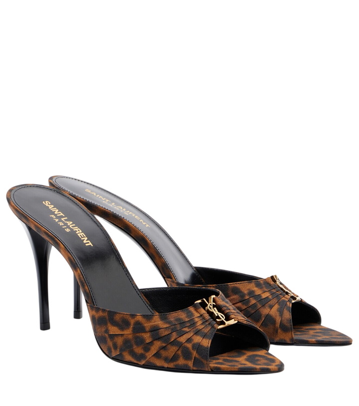 Photo: Saint Laurent Babylone Cassandre grosgrain mules