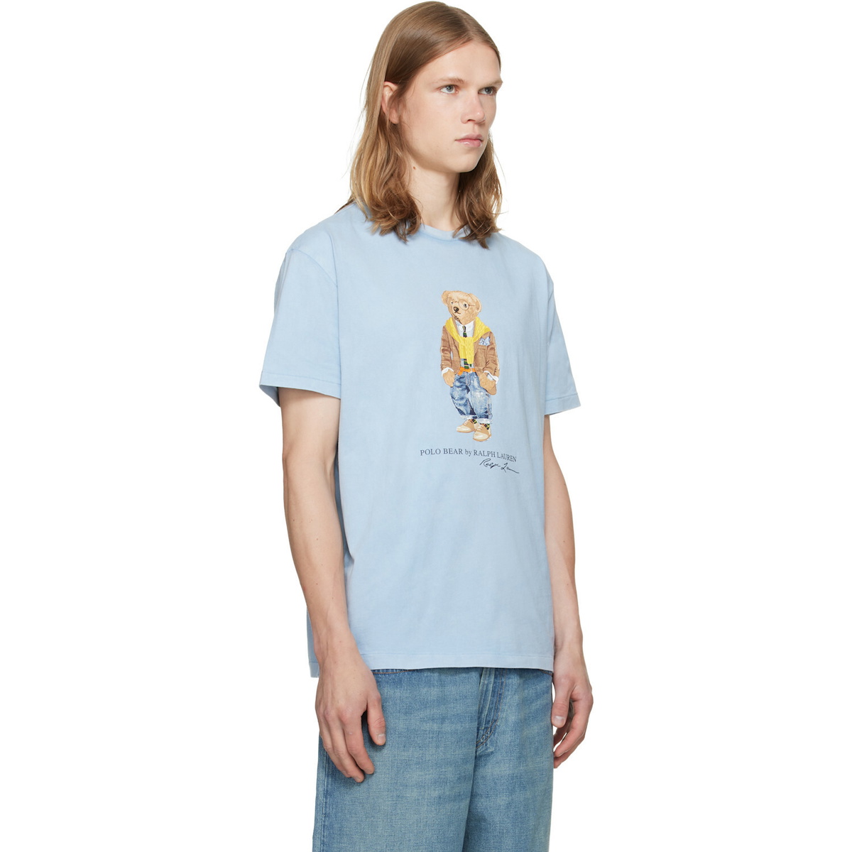 Polo Ralph Lauren Blue Classic Fit Polo Bear Jersey T-shirt