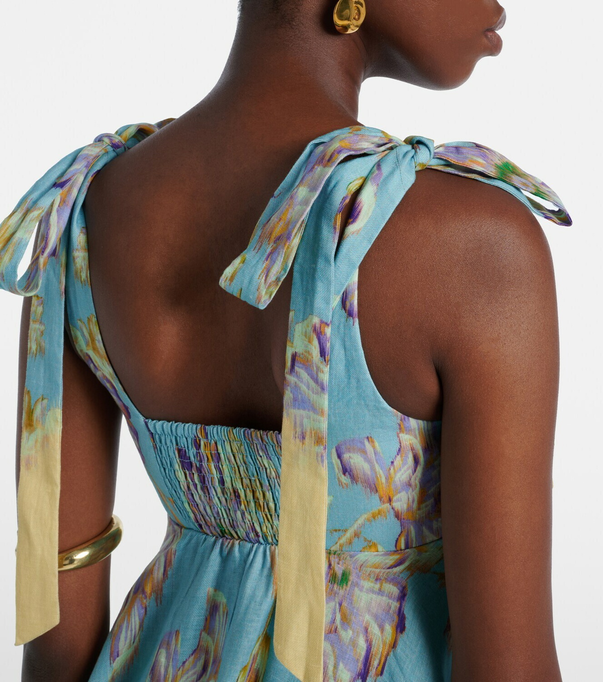 Alémais Jerry floral linen midi dress