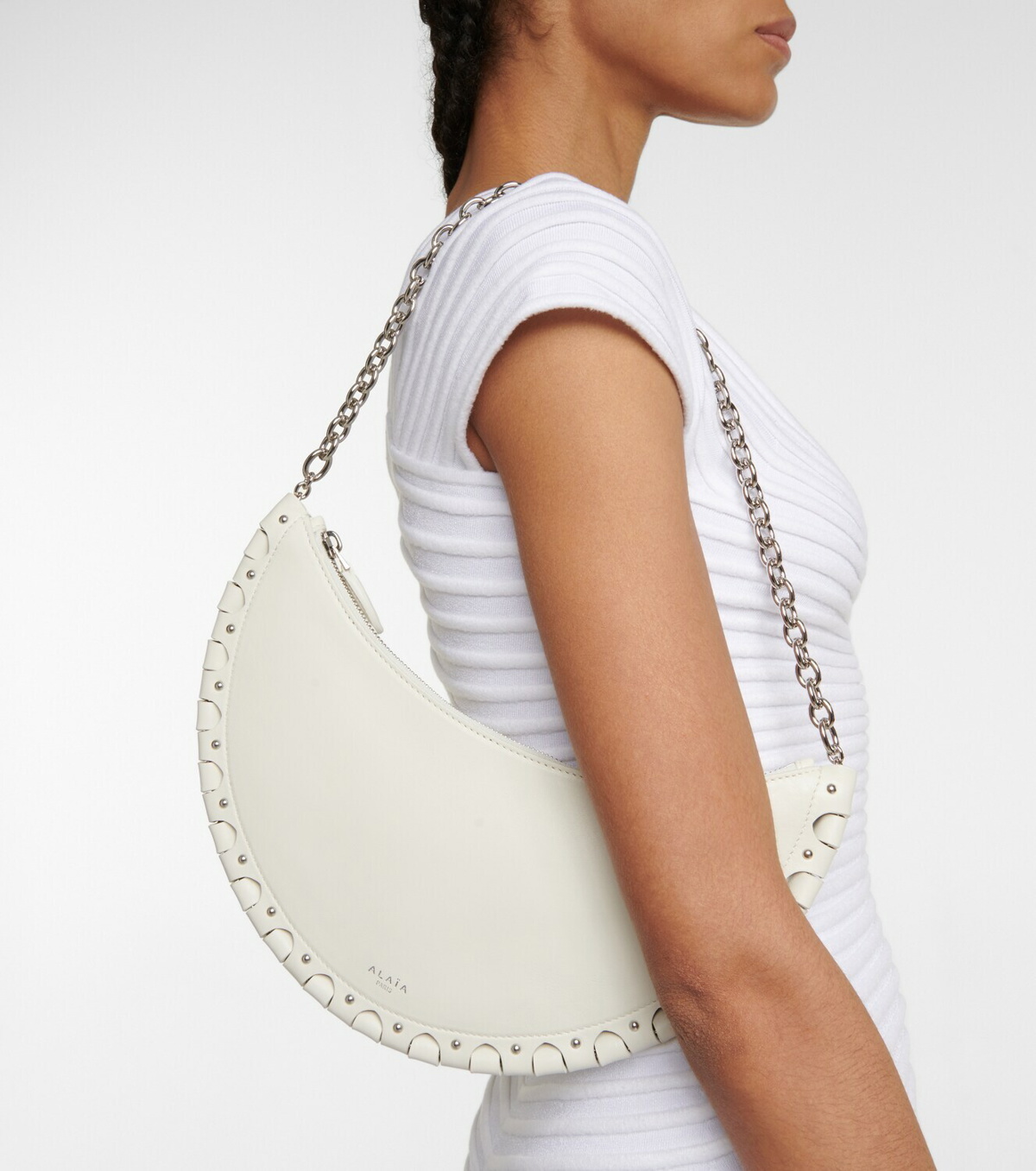 Le Demi-Lune Small leather shoulder bag