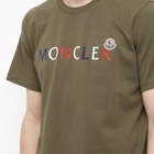 Moncler Men's Tricolore Text Logo T-Shirt in Green