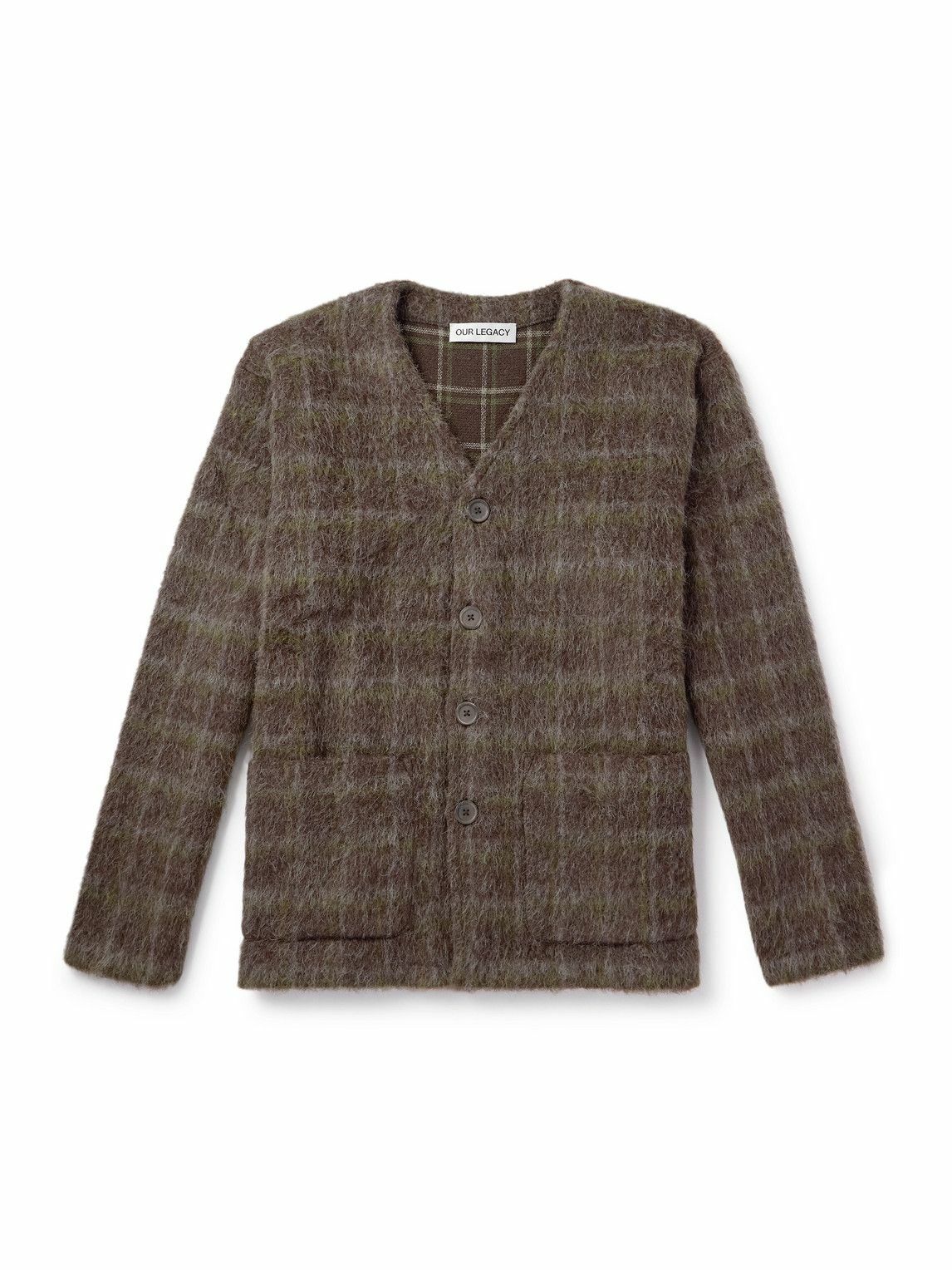 Our Legacy Men's Cardigan in Mole Grey Mohair Our Legacy