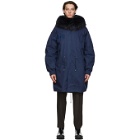 Mr and Mrs Italy Navy Tech Double Cotton Parka