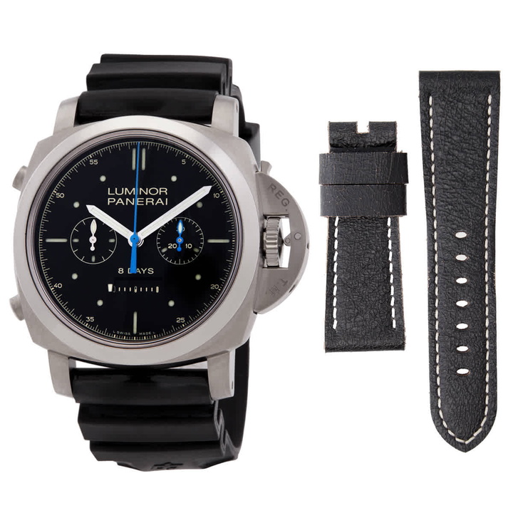 Photo: Panerai Luminor 1950 Rattrapante 8 Days Automatic Black Dial Mens Watch PAM00530