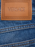 VERSACE Stonewashed High Rise Straight Jeans