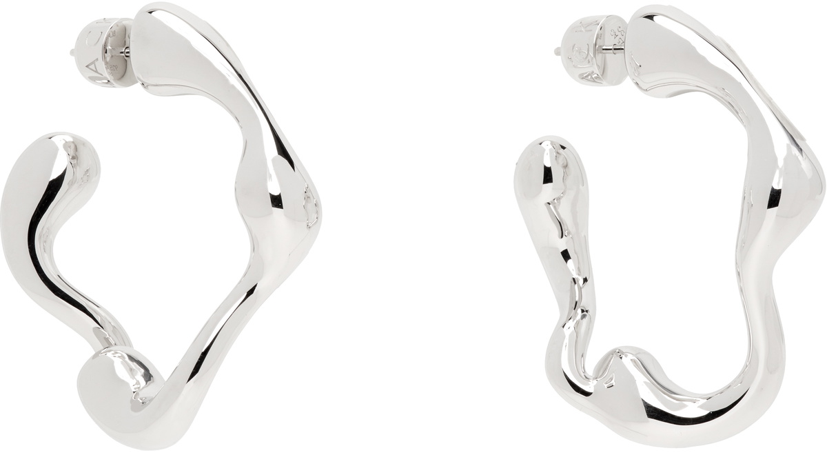 Maria Black Silver Splash Hoop Small Earrings