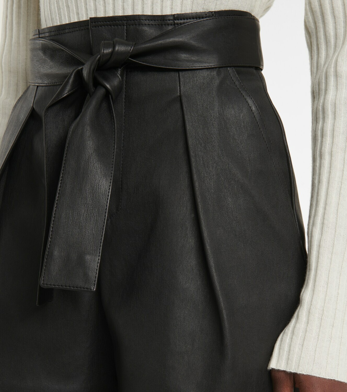 Stouls Eloise leather paperbag shorts