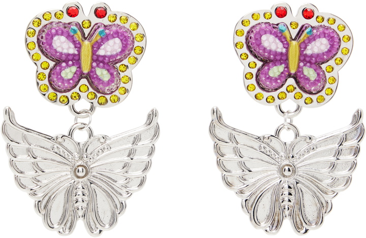 Photo: Chopova Lowena Stacked Butterfly Drop Earrings