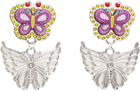 Chopova Lowena Stacked Butterfly Drop Earrings