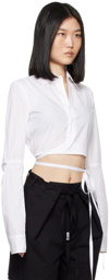 Ann Demeulemeester White Dea Cropped Shirt