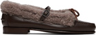 HEREU Brown Lorea Curly Shearling Loafers